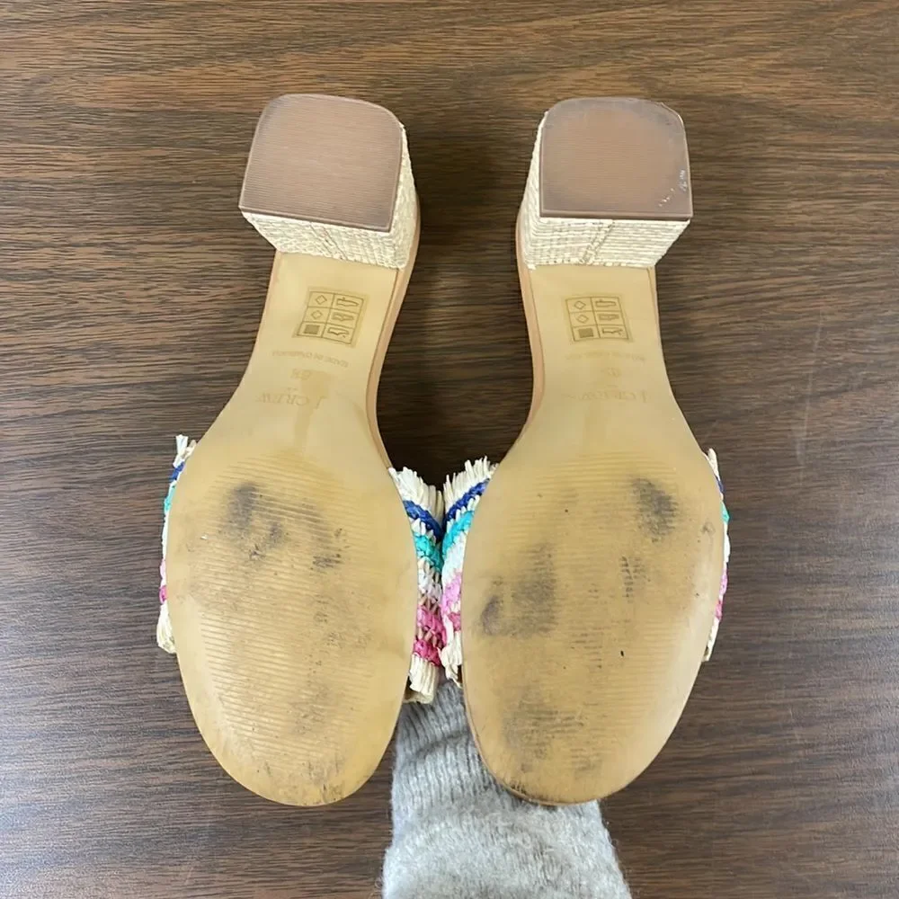 J. Crew Faux-raffia heeled sandals*